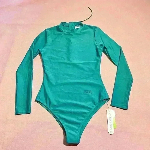 Sisstrevolution Womens Teal Sea One Piece Swimsuit Rashguard Surf Size Large - Picture 3 of 14